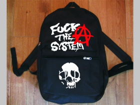 Fuck The System jednoduchý ľahký ruksak, rozmery pri plnom obsahu cca: 40x27x10cm materiál 100%polyester